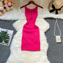 YuooMuoo Ins Hot Sexy Pacote Quadris Vestido de Malha Mulheres 2025 Nova Moda Y2K Diamantes Bodycon Mini Vestido Streetwear Roupas Femininas