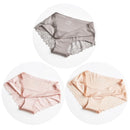 3 peças - Calcinha de seda gelada de cintura média, sem costura