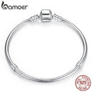 BAMOER-Pulseira com Corrente Cobra para Mulheres, Prata Esterlina 925, Jóias de Luxo, 17-22cm, PAS902, 100% Autêntica, Top Venda