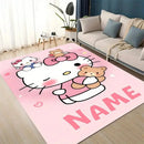 Miniso leopardo olá kitty tapete para sala de estar decoração sofá quarto cabeceira macio meninas mesa estudo tapete presentes