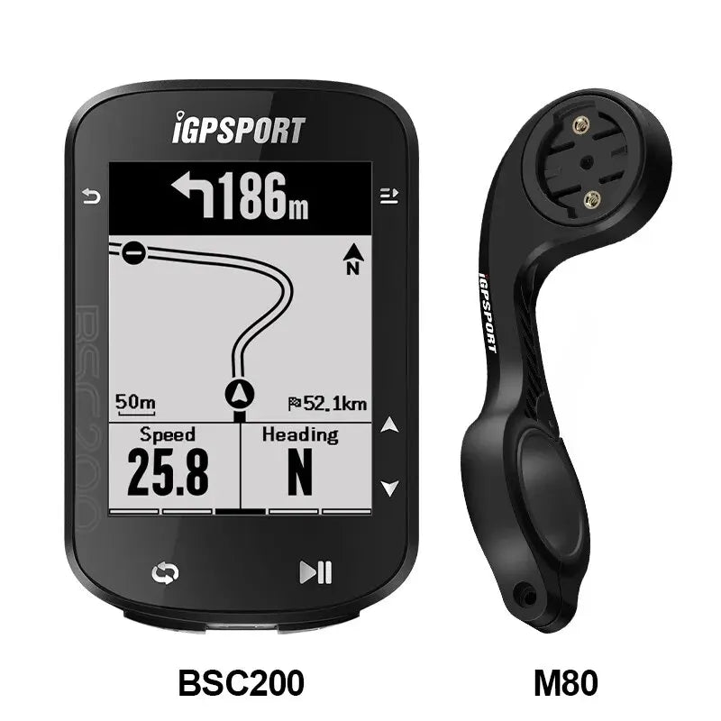 IGPSPORT-BSC200 Computador de bicicleta GPS, odômetro ciclismo, velocímetro sem fio, navegação por rota, ANT Plus, Bluetooth 5.0, acessórios