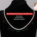 Colar de tênis com diamante moissanite gradiente de tamanho 3-5mm com certificado 100% gargantilha de prata s925 colar riviera para mulheres