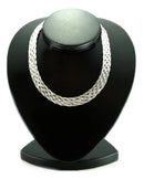 Corrente Colar Trançado 8 Fios Feminino Prata 925 40cmx12mm