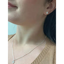 Conjunto Colar E Brinco Coração Feminino Cravejada Zircônia Cristal Presente Prata 925