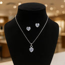 Conjunto Coração Zircônia – Brilho Intenso | Kit 2 Peças (Colar + Brinco)