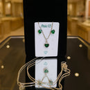 Conjunto Coração Zircônia – Brilho Intenso | Kit 2 Peças (Colar + Brinco)