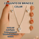 Conjunto Coração Zircônia – Brilho Intenso | Kit 2 Peças (Colar + Brinco)