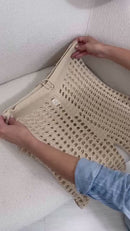 Calça Feminina Saída de Praia Tricô Crochê Slim e Plus Size Moda Verão Praia Piscina 2026